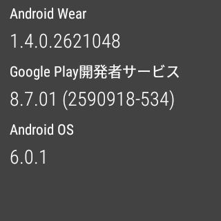 Android Wearのバージョンは1.4